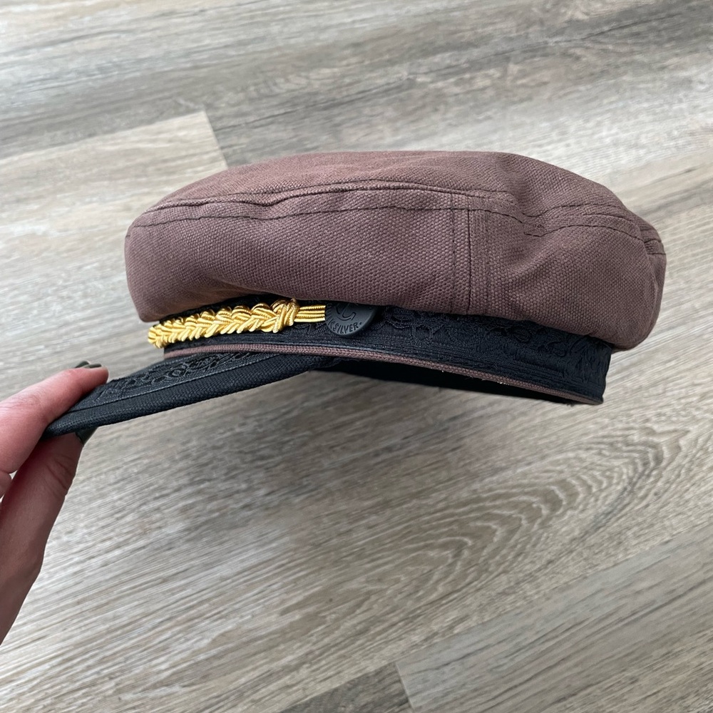 Quiksilver Boys Captain Hat Brown Black Gold Yachting Surf Style OS - Picture 2 of 6